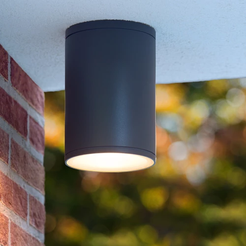 Lucide TUBIX - Plafondspot Binnen/Buiten - Ø 10,8 cm - 1xE27 - IP54 - Antraciet - sfeer 1